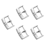 Maxbell 5 Pieces Stainless Steel Watch Buckles 18mm/20mm Replacement Watch Accessory Silver 18mm