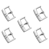 Maxbell 5 Pieces Stainless Steel Watch Buckles 18mm/20mm Replacement Watch Accessory Silver 18mm