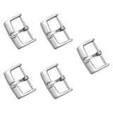 Maxbell 5 Pieces Stainless Steel Watch Buckles 18mm/20mm Replacement Watch Accessory Silver 18mm
