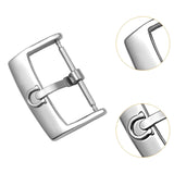 Maxbell 5 Pieces Stainless Steel Watch Buckles 18mm/20mm Replacement Watch Accessory Silver 20mm