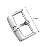 Maxbell 5 Pieces Stainless Steel Watch Buckles 18mm/20mm Replacement Watch Accessory Silver 20mm