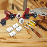 Maxbell 2x Aluminum Alloy Board Table Metal Table Saws Bearing Wheel Pressing Feeder
