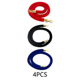 Maxbell 4x Velvet Stanchion Rope Crowd Control Security Barriers for VIP Queue Posts Red