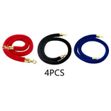 Maxbell 4x Velvet Stanchion Rope Crowd Control Security Barriers for VIP Queue Posts Red