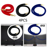 Maxbell 4x Velvet Stanchion Rope Crowd Control Security Barriers for VIP Queue Posts Red