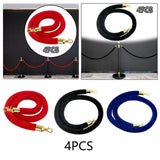 Maxbell 4x Velvet Stanchion Rope Crowd Control Security Barriers for VIP Queue Posts Red
