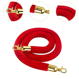 Maxbell 4x Velvet Stanchion Rope Crowd Control Security Barriers for VIP Queue Posts Red