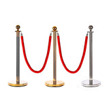 Maxbell 4x Velvet Stanchion Rope Crowd Control Security Barriers for VIP Queue Posts Red