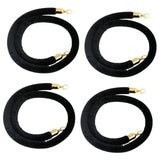 Maxbell 4x Velvet Stanchion Rope Crowd Control Security Barriers for VIP Queue Posts Black