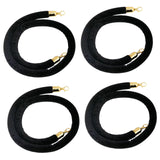 Maxbell 4x Velvet Stanchion Rope Crowd Control Security Barriers for VIP Queue Posts Black