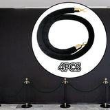 Maxbell 4x Velvet Stanchion Rope Crowd Control Security Barriers for VIP Queue Posts Black