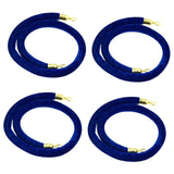 Maxbell 4x Velvet Stanchion Rope Crowd Control Security Barriers for VIP Queue Posts Blue