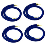 Maxbell 4x Velvet Stanchion Rope Crowd Control Security Barriers for VIP Queue Posts Blue