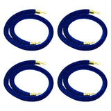 Maxbell 4x Velvet Stanchion Rope Crowd Control Security Barriers for VIP Queue Posts Blue