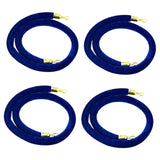 Maxbell 4x Velvet Stanchion Rope Crowd Control Security Barriers for VIP Queue Posts Blue