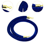 Maxbell 4x Velvet Stanchion Rope Crowd Control Security Barriers for VIP Queue Posts Blue