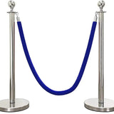 Maxbell 4x Velvet Stanchion Rope Crowd Control Security Barriers for VIP Queue Posts Blue