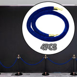 Maxbell 4x Velvet Stanchion Rope Crowd Control Security Barriers for VIP Queue Posts Blue