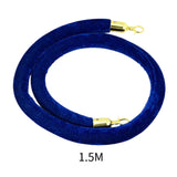 Maxbell 4x Velvet Stanchion Rope Crowd Control Security Barriers for VIP Queue Posts Blue