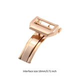 Maxbell Folding Clasp Rust Proof 18mm Butterfly Watch Buckle for Rubber Bracelet Men Light brown