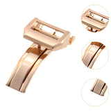 Maxbell Folding Clasp Rust Proof 18mm Butterfly Watch Buckle for Rubber Bracelet Men Light brown