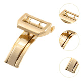 Maxbell Folding Clasp Rust Proof 18mm Butterfly Watch Buckle for Rubber Bracelet Men Gold