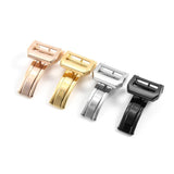 Maxbell Folding Clasp Rust Proof 18mm Butterfly Watch Buckle for Rubber Bracelet Men Gold