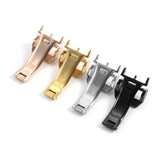 Maxbell Folding Clasp Rust Proof 18mm Butterfly Watch Buckle for Rubber Bracelet Men Gold