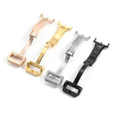 Maxbell Folding Clasp Rust Proof 18mm Butterfly Watch Buckle for Rubber Bracelet Men Gold