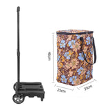 Maxbell Hand Truck Compact Sturdy Convenient Grocery Trolley for Office Moving Store and Brown Flower Bag