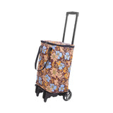 Maxbell Hand Truck Compact Sturdy Convenient Grocery Trolley for Office Moving Store and Brown Flower Bag