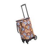 Maxbell Hand Truck Compact Sturdy Convenient Grocery Trolley for Office Moving Store and Brown Flower Bag