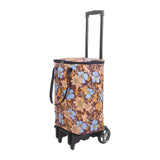 Maxbell Hand Truck Compact Sturdy Convenient Grocery Trolley for Office Moving Store and Brown Flower Bag