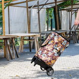 Maxbell Hand Truck Compact Sturdy Convenient Grocery Trolley for Office Moving Store and Brown Flower Bag