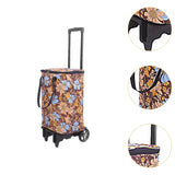 Maxbell Hand Truck Compact Sturdy Convenient Grocery Trolley for Office Moving Store and Brown Flower Bag