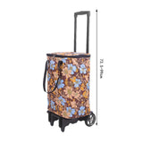 Maxbell Hand Truck Compact Sturdy Convenient Grocery Trolley for Office Moving Store and Brown Flower Bag