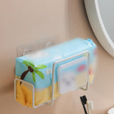 Maxbell Tissue Cases Metal Toilet Easy to Install Metal Wire Tissue Box Rack Hanging white
