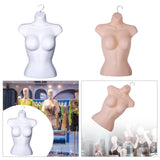 Maxbell Female Molded Shapely Torso Fashion Sewing Dress Form Hanging Form with Hook white