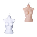 Maxbell Female Molded Shapely Torso Fashion Sewing Dress Form Hanging Form with Hook white
