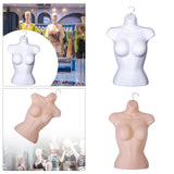 Maxbell Female Molded Shapely Torso Fashion Sewing Dress Form Hanging Form with Hook white