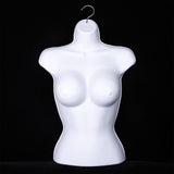 Maxbell Female Molded Shapely Torso Fashion Sewing Dress Form Hanging Form with Hook white