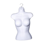 Maxbell Female Molded Shapely Torso Fashion Sewing Dress Form Hanging Form with Hook white