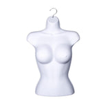 Maxbell Female Molded Shapely Torso Fashion Sewing Dress Form Hanging Form with Hook white