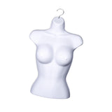 Maxbell Female Molded Shapely Torso Fashion Sewing Dress Form Hanging Form with Hook white