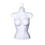 Maxbell Female Molded Shapely Torso Fashion Sewing Dress Form Hanging Form with Hook white