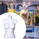 Maxbell Female Molded Shapely Torso Fashion Sewing Dress Form Hanging Form with Hook white