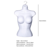 Maxbell Female Molded Shapely Torso Fashion Sewing Dress Form Hanging Form with Hook white