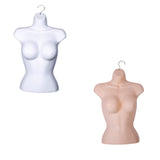 Maxbell Female Molded Shapely Torso Fashion Sewing Dress Form Hanging Form with Hook white