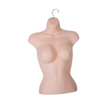 Maxbell Female Molded Shapely Torso Fashion Sewing Dress Form Hanging Form with Hook skin color