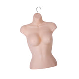 Maxbell Female Molded Shapely Torso Fashion Sewing Dress Form Hanging Form with Hook skin color